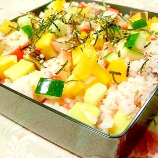 ❤薩摩芋と紅生姜と彩り野菜のちらし寿司❤